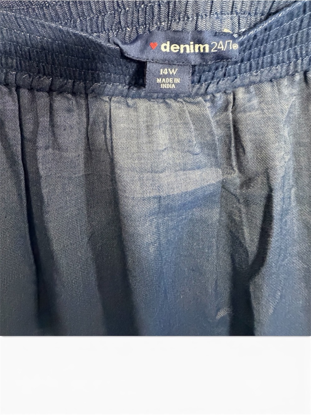 Denim 24/7 Navy Maxi Skirt with Embroidered Hem - Picture 3 of 3